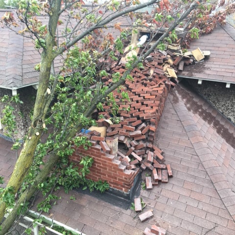 Collapsed Chimney on Roof